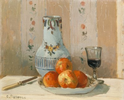 Stillleben mit Äpfeln und Krug von Camille Jacob Pissarro