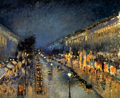 Der Boulevard Montmartre bei Nacht von Camille Jacob Pissarro