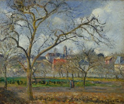 Ein Obstgarten in Pontoise im Winter von Camille Pissarro