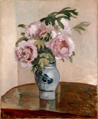 Strauß rosa Pfingstrosen, 1873 von Camille Pissarro