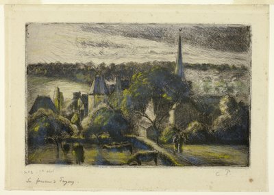 Kirche und Bauernhof in Éragny von Camille Pissarro