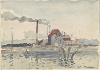 Fabrik an der Oise in Pontoise von Camille Pissarro
