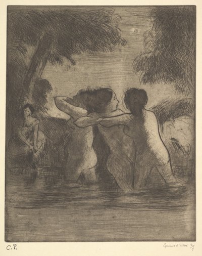 Vier Badende, 1895 von Camille Jacob Pissarro