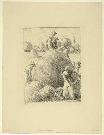 Heuarbeiter von Eragny von Camille Pissarro