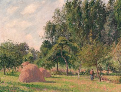 Heuhaufen, Morgen, Éragny, 1899 von Camille Jacob Pissarro