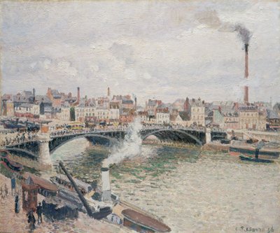 Morgen, ein bedeckter Tag, Rouen von Camille Jacob Pissarro