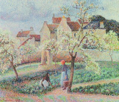 Blühende Pflaumenbäume, 1889 von Camille Jacob Pissarro