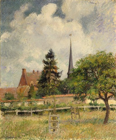 Die Kirche in Éragny von Camille Jacob Pissarro
