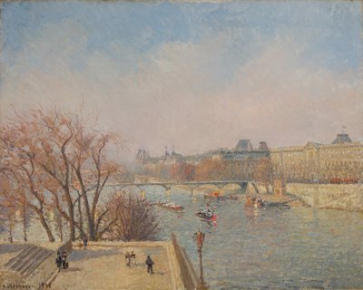 Der Louvre, Morgen, Sonnenlicht von Camille Pissarro