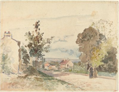 Die Straße von Versailles nach Louveciennes von Camille Pissarro