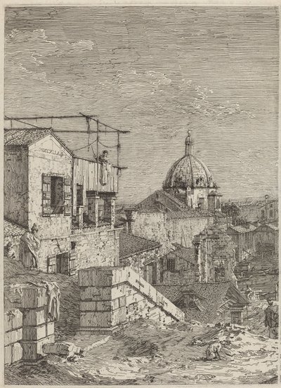 Das Haus mit der Inschrift [links], 1741 von Canaletto