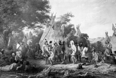 Hundetanz der Dakotas, um 1847 von Captain Seth Eastman