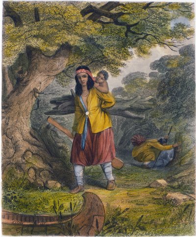 Indische Frauen beschaffen Brennstoff, 1853 von Captain Seth Eastman