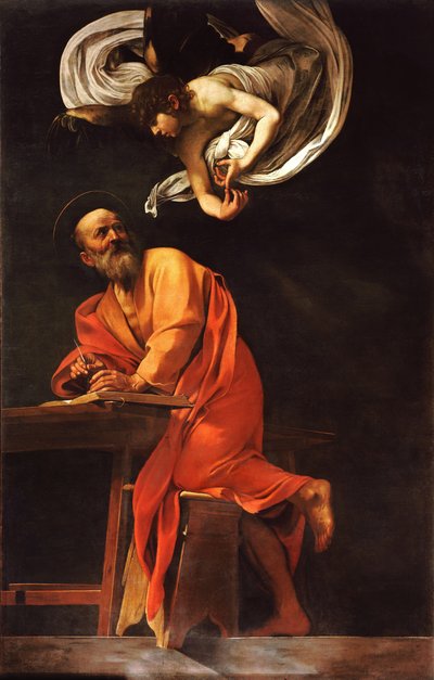 Die Inspiration des Heiligen Matthäus von Caravaggio