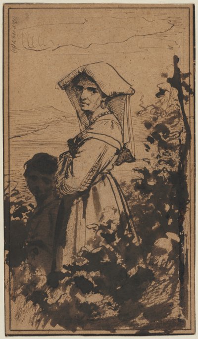Stehende Frau und Kind von Carl Bloch (Danish
