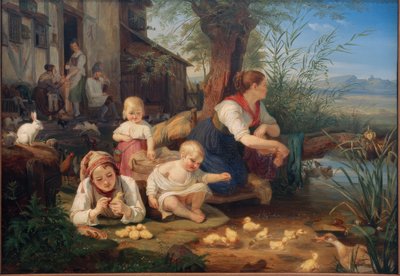 Mutter mit Kindern von Carl Engel von Rabenau