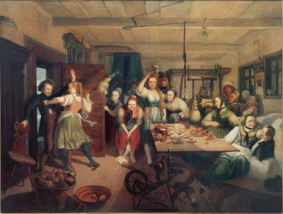 Spinnstube in Londorf von Carl Engel von Rabenau