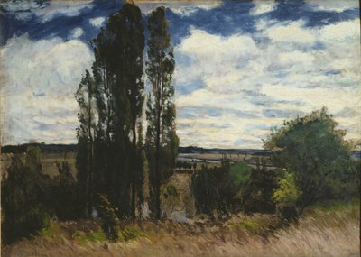 Seine, Landschaft mit Pappeln, 1877 von Carl Fredrik Hill