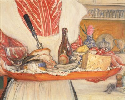 Hausmädchen mit Frühstückstablett (Detail) von Carl Larsson
