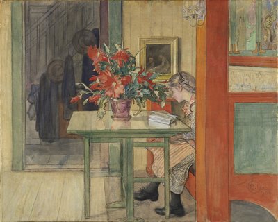 Lisbeth beim Lesen von Carl Larsson