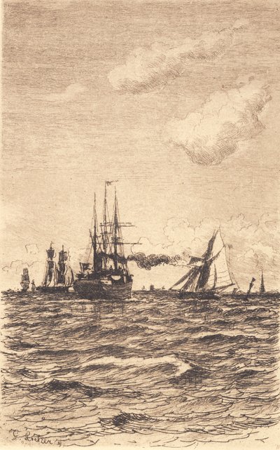 Dampfer und Segelschiffe von Carl Locher