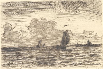 Marine mit Schiffen unter Segel von Carl Locher