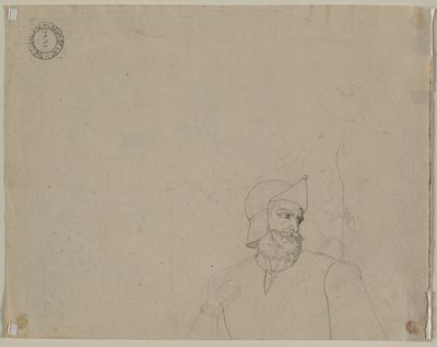 Soldat in einer Landschaft (verso) von Carl Ludwig Tischbein