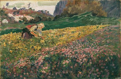 Mädchen in der Blumenwiese von Carl Moll