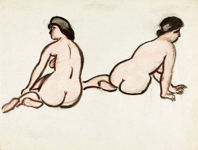 Gruppe von zwei weiblichen Akten von Carl Newman