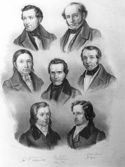 Die Göttinger Sieben (um 1837-38) von Carl Rohde