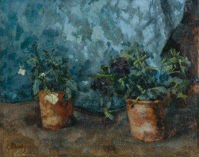 Stillleben mit Blumentöpfen von Carl Schuch