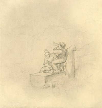 Am Brunnen, Mitte-Ende 19. Jahrhundert, ca. 1924 von Carl Spitzweg