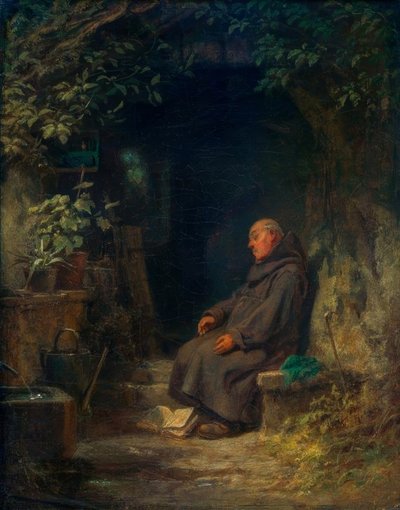 Schlafender alter Eremit von Carl Spitzweg