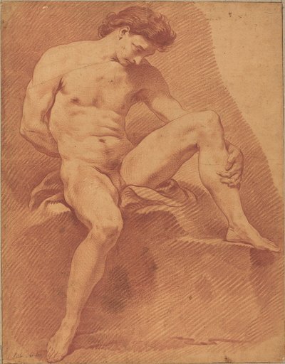 Sitzender männlicher Akt von Carle van Loo