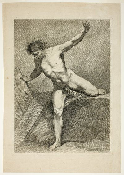 Figur, aus Sechs Figuren Académiques von Carle van Loo