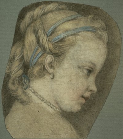 Junges Mädchen nach rechts gewandt von Carle van Loo