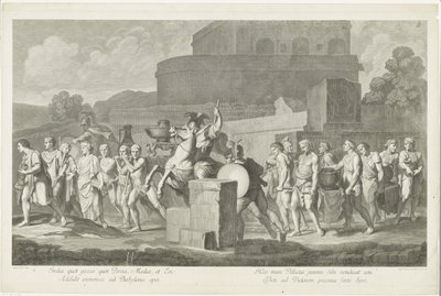 Prozession von Männern mit Kriegsbeute von Carlo Faucci