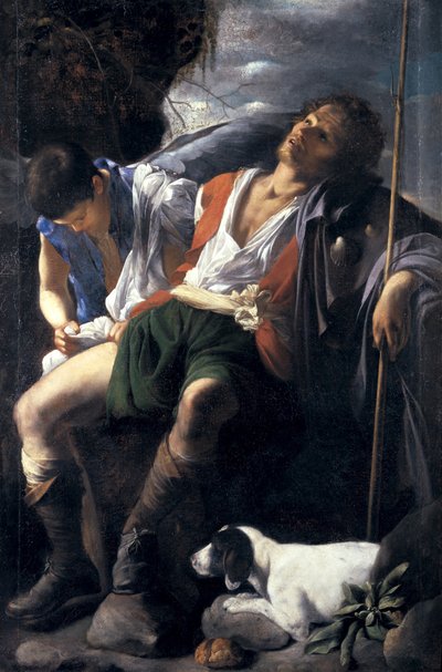 Der heilige Rochus wird von einem Engel getröstet von Carlo Saraceni