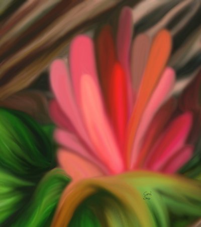 Abstrakte Blume von Carol Sousa Cuello