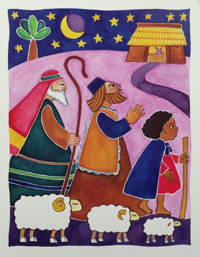 Die Reise der Hirten nach Bethlehem von Cathy Baxter