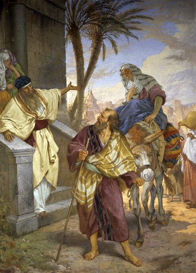 Joseph und Maria, Flucht nach Bethlehem, Rom von Cesare Maccari