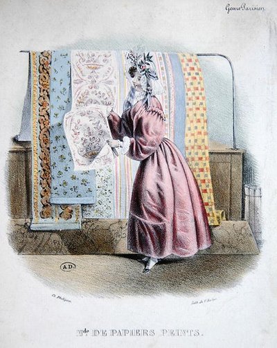 Tapetenverkäufer, um 1840 von Charles (after) Philipon