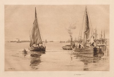 Zwei Schaluppen auf dem East River von Charles Adams Platt