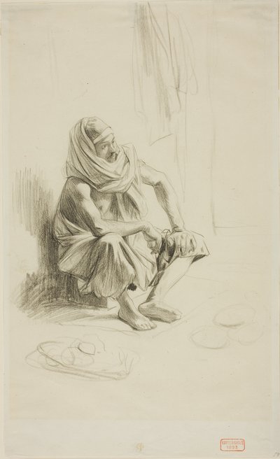 Sitzender Araber von Charles Bargue