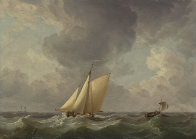 Ein Kutter bei starkem Wind von Charles Brooking