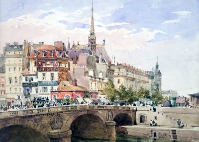 Saint-Michel-Brücke, Paris, ca. 1822-1878 von Charles Claude Pyne