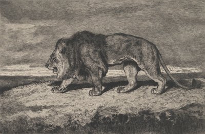 Löwe im Gehen, 1866-1897 von Charles Courtry