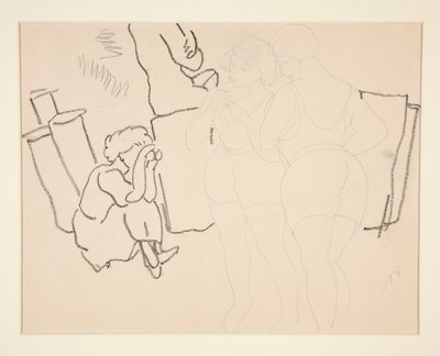 Vier Figuren am Strand, wahrscheinlich in Provincetown von Charles Demuth
