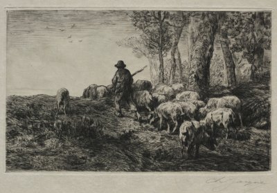 Eine Schweineherde von Charles Emile Jacque