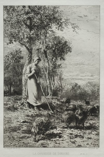 La Gardeuse de Dindons von Charles Emile Jacque